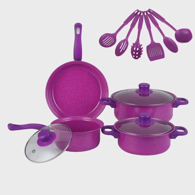 Purple 13pcs Deluxe Non-Stick Cookware Set