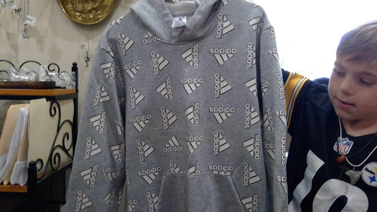 adidas mens hoodie size xl gray