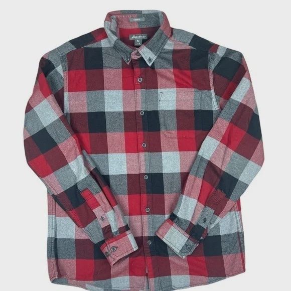 Eddie Bauer classic fit button down  buffalo flannel red plaid size large