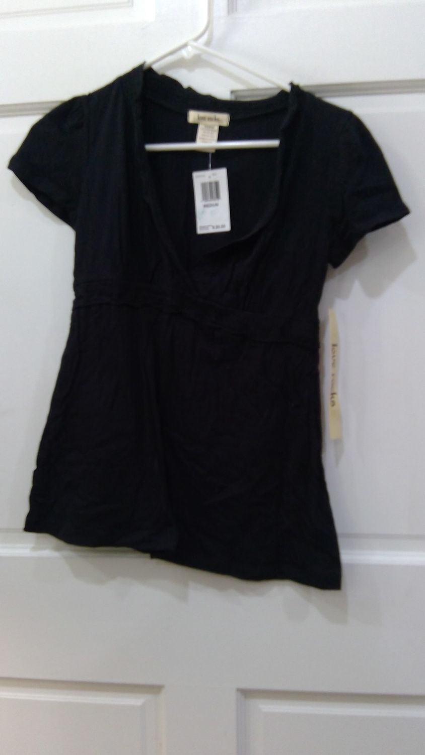 love rocks black short sleeve shirt with ruffles