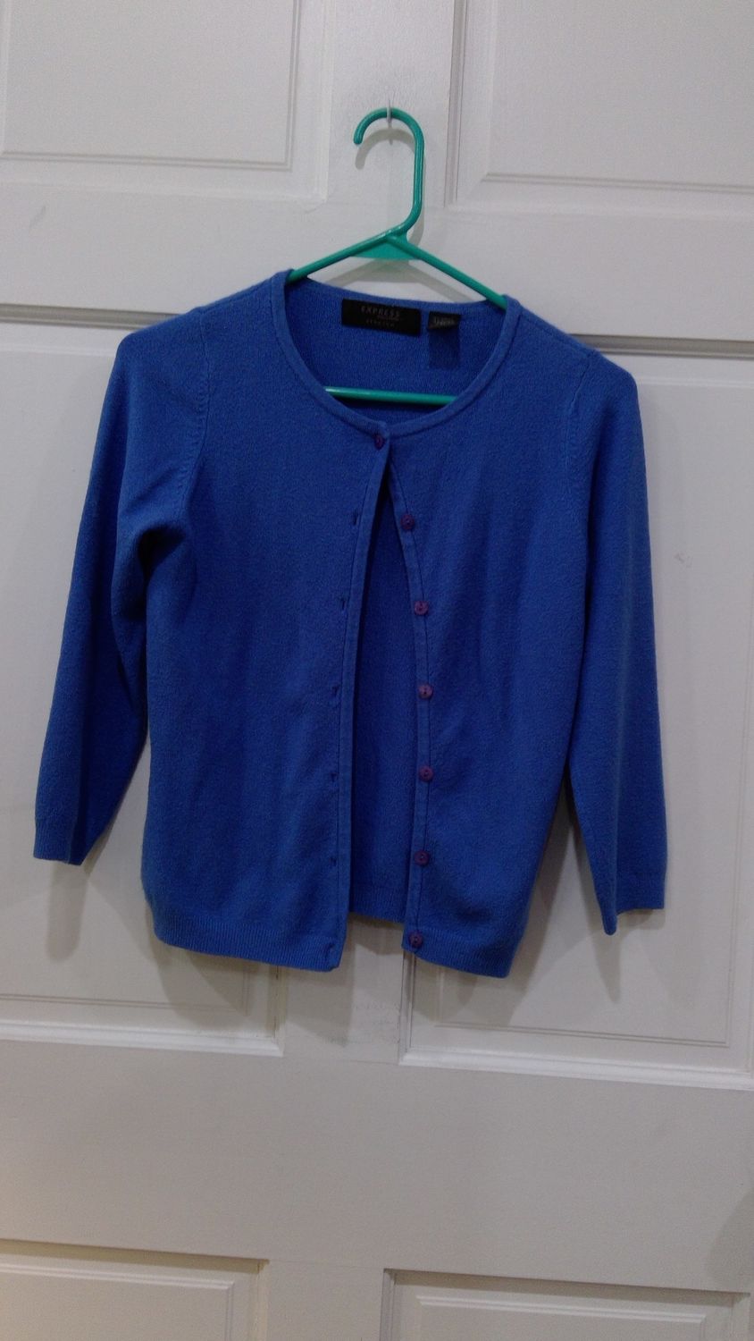 Express extra small blue sweater long sleeve jacket