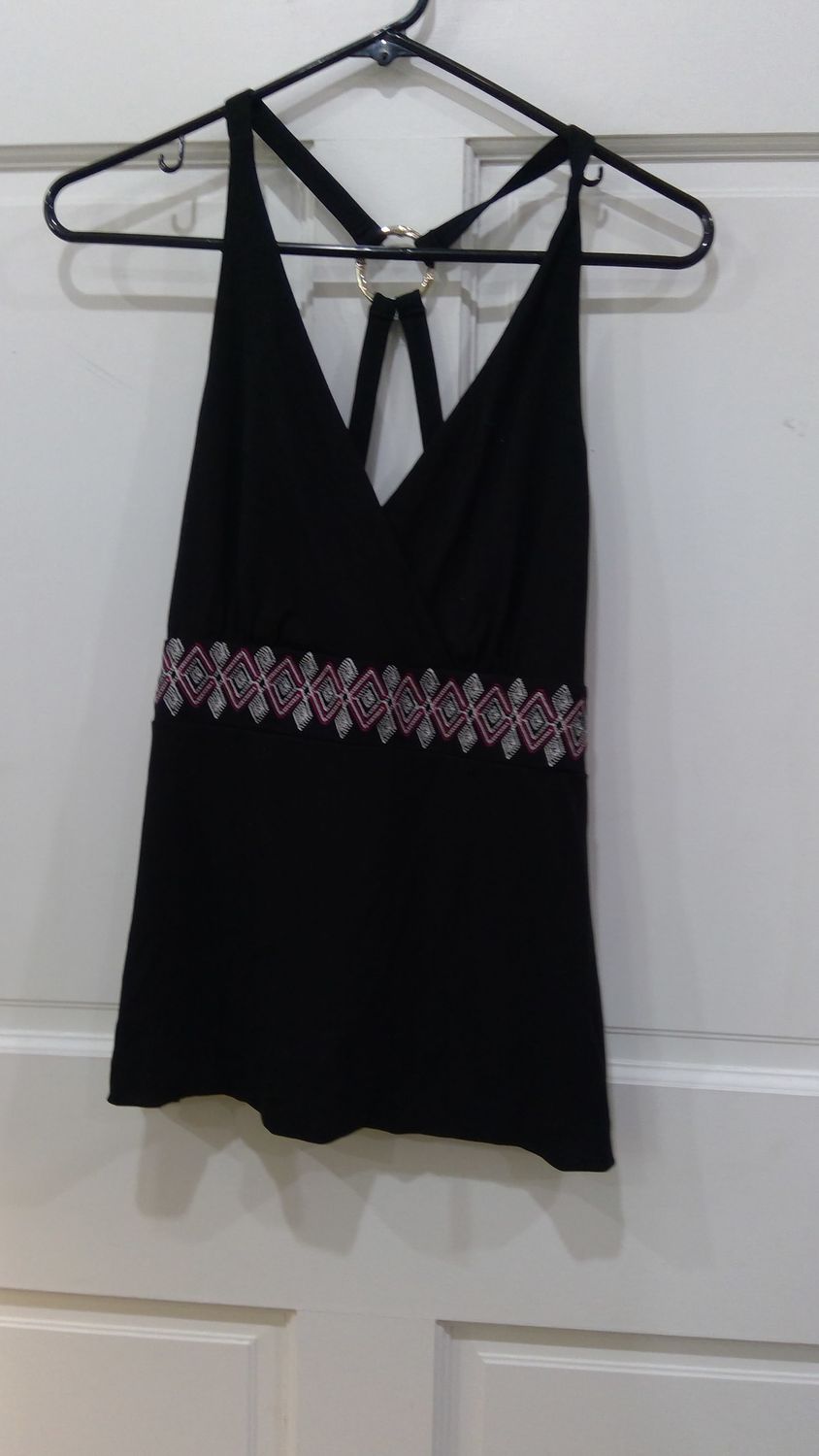 White House black market halter top shirt black size small