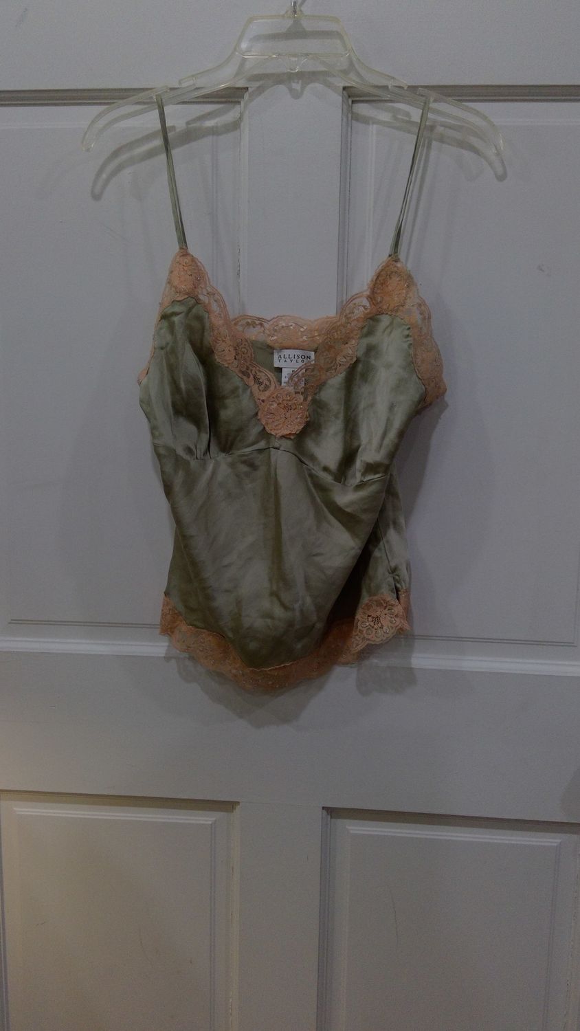 Allison Taylor Lime Green slick tank top size medium