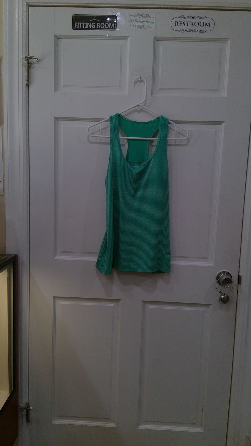 Danskin  Now  Green Striped Tank Top Size l