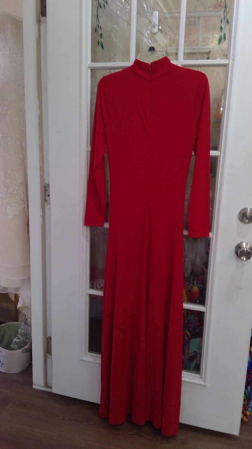 boston proper red evening gown long size small