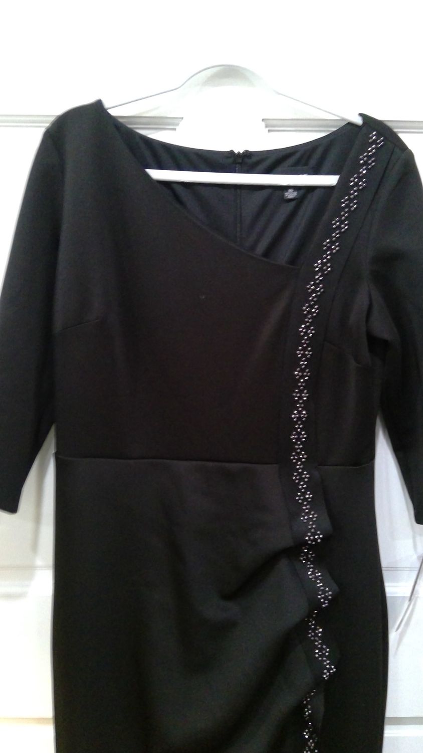 X Scape Black Dress With Rhinestones Size 16