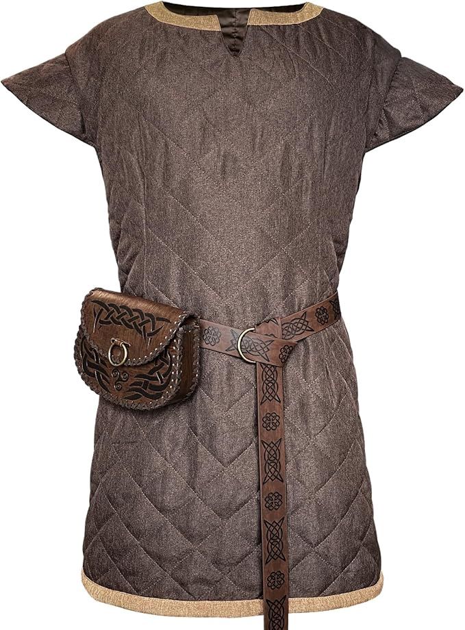 HiiFeuer Medieval Costume Tunic, With Vintage Belt