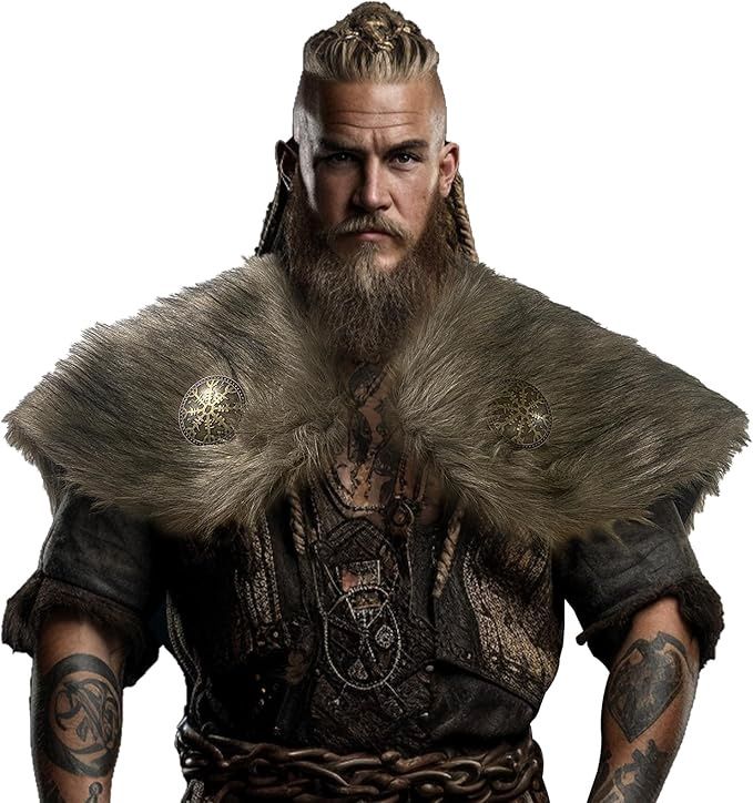 HiiFeuer Viking Artificial Fur Shawl Barbarian Fur Collar