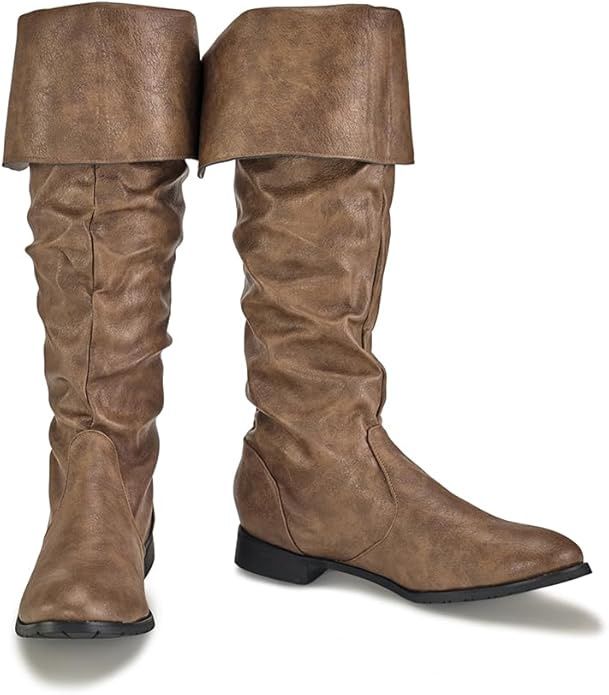 COS Medieval Male / Female Renaissance Mid Calf Boots, Colour: Brown, Size: 8.5