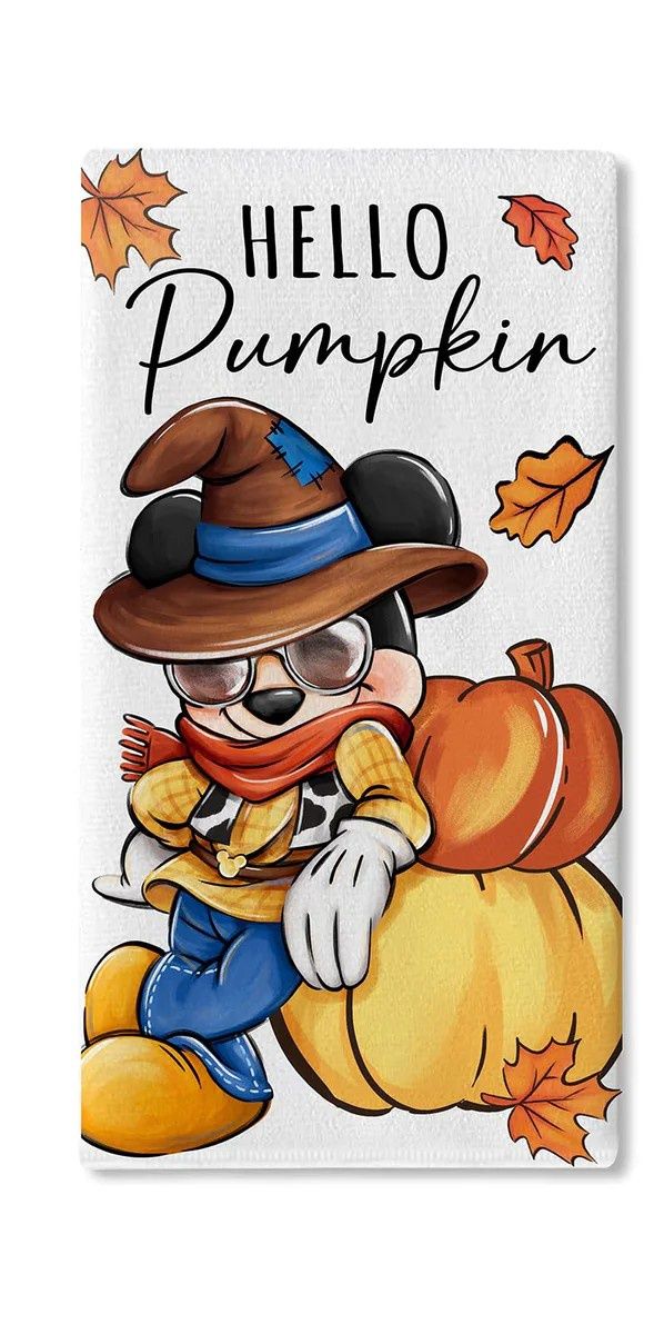 Mickey Mouse kitchen towels Happy Fall Y&#39;all
