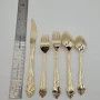 50 Piece National Stainless Japan Vintage Gold Floral Flatware