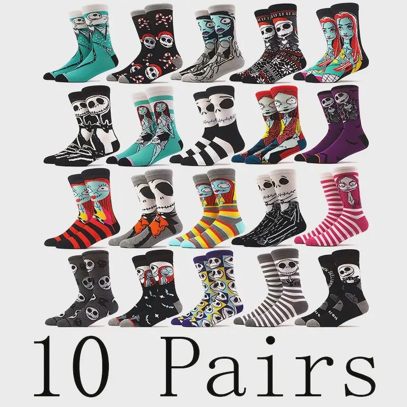 10 Pairs Of Spooky Halloween Character Socks