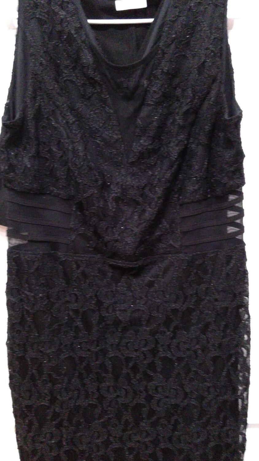 Enfocus Studio Black Dress With Lace Flowers Size 14
