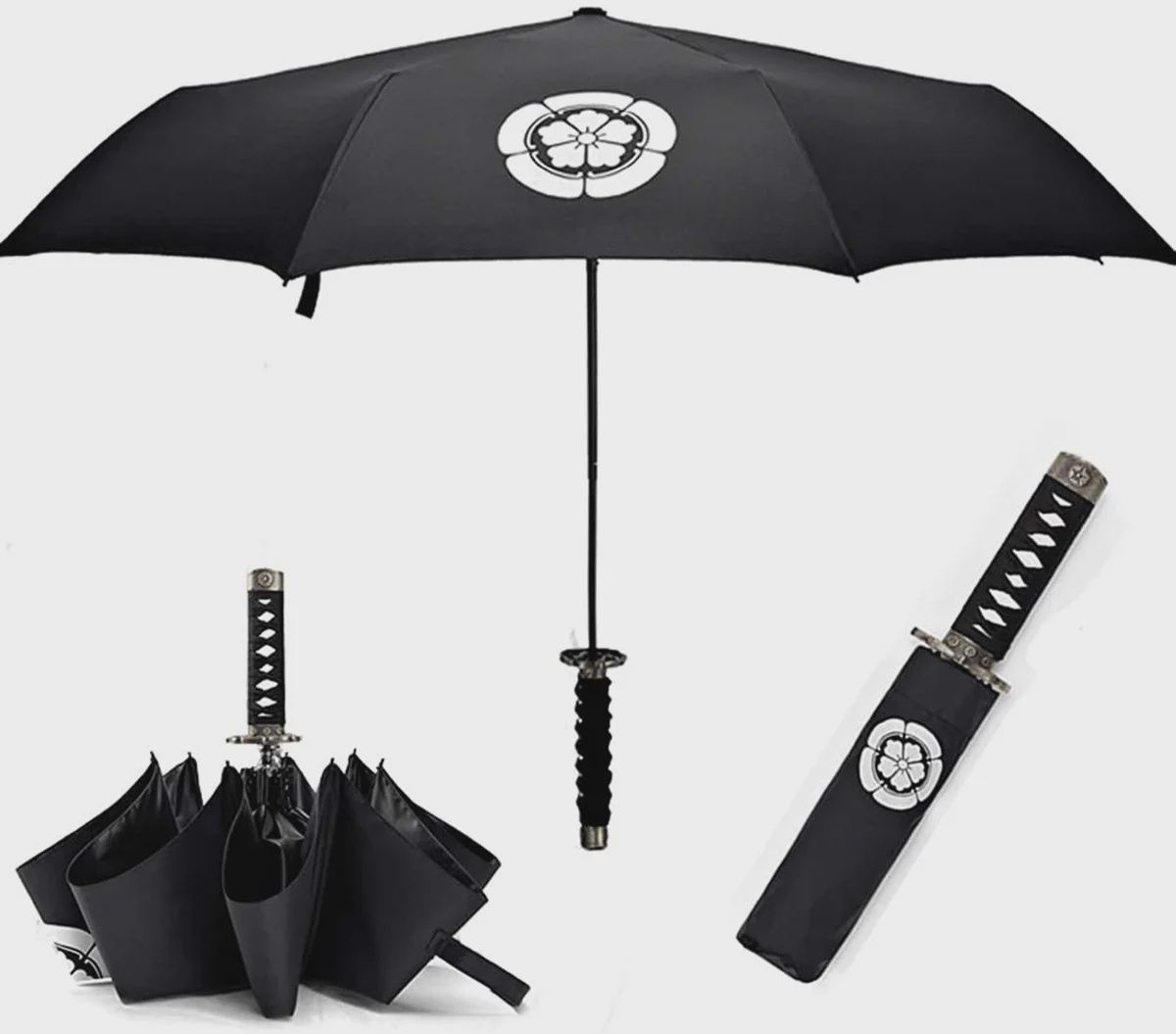 Cool Lemon Samurai Katana Sword Handle Folding Umbrella