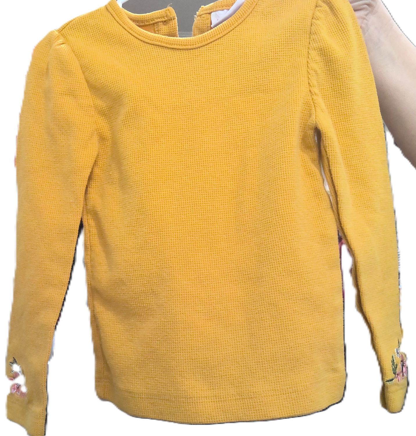 Yellow  long sleeve outfit with flowers Size 6x