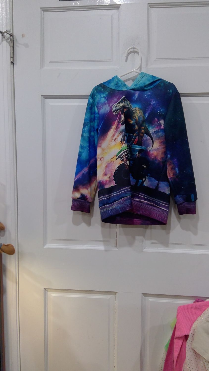 Blue Purple Dinsaur Hoodie Size 7/8 y