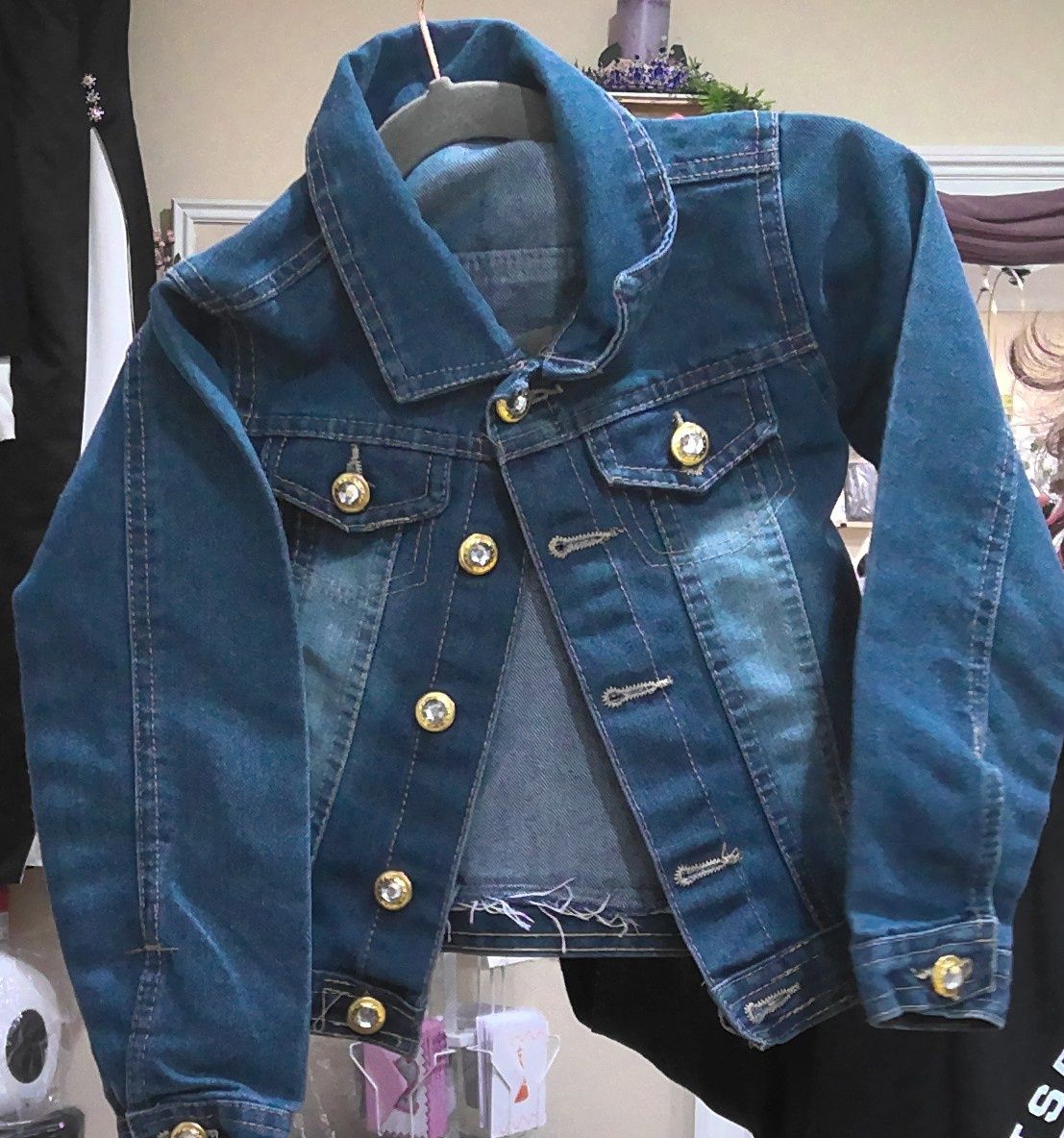 Step up Girls Bluejean Jacket with Bling buttons size 5/6