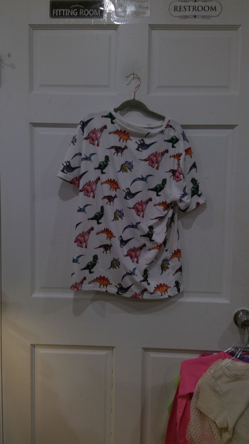 Shein White Dinosaur Shirt Size 13/14 y