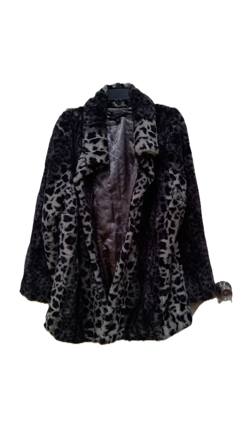 Dennis Basso Leopard Faux Fur Coat Size 1 x