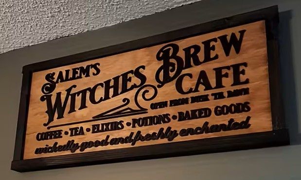Vintage Salem Witch Brew Cafe Sign