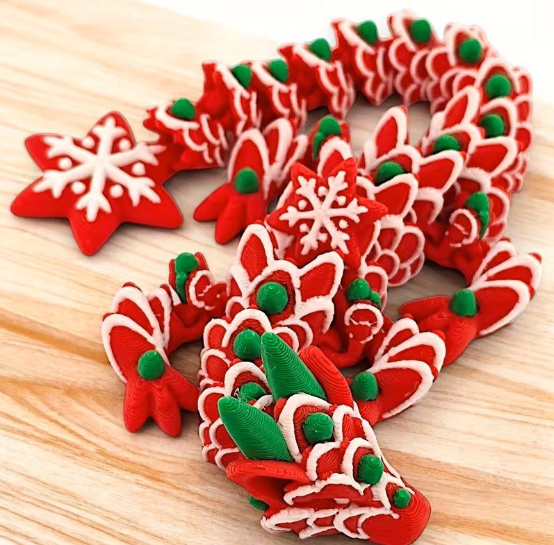 3 D Christmas Cookie Dragon, Snowflake Dragon