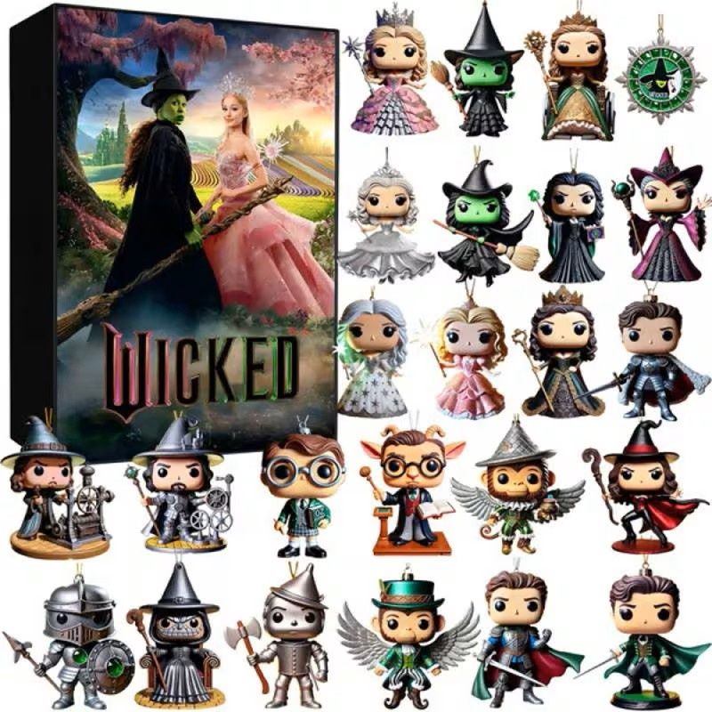 2025 Wicked the Musical Advent Calendar - 24-Day Countdown with Elphaba &amp; Glinda Dolls, Iconic Songs &amp; Collectible Numbers