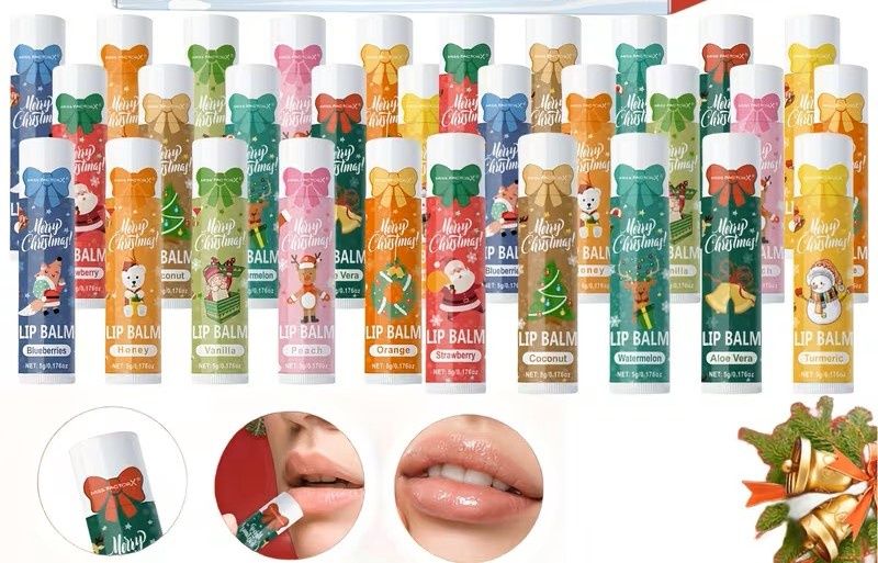 Lip Balm Set Long-lasting Moisturizing Brightening Lip Skin Christmas