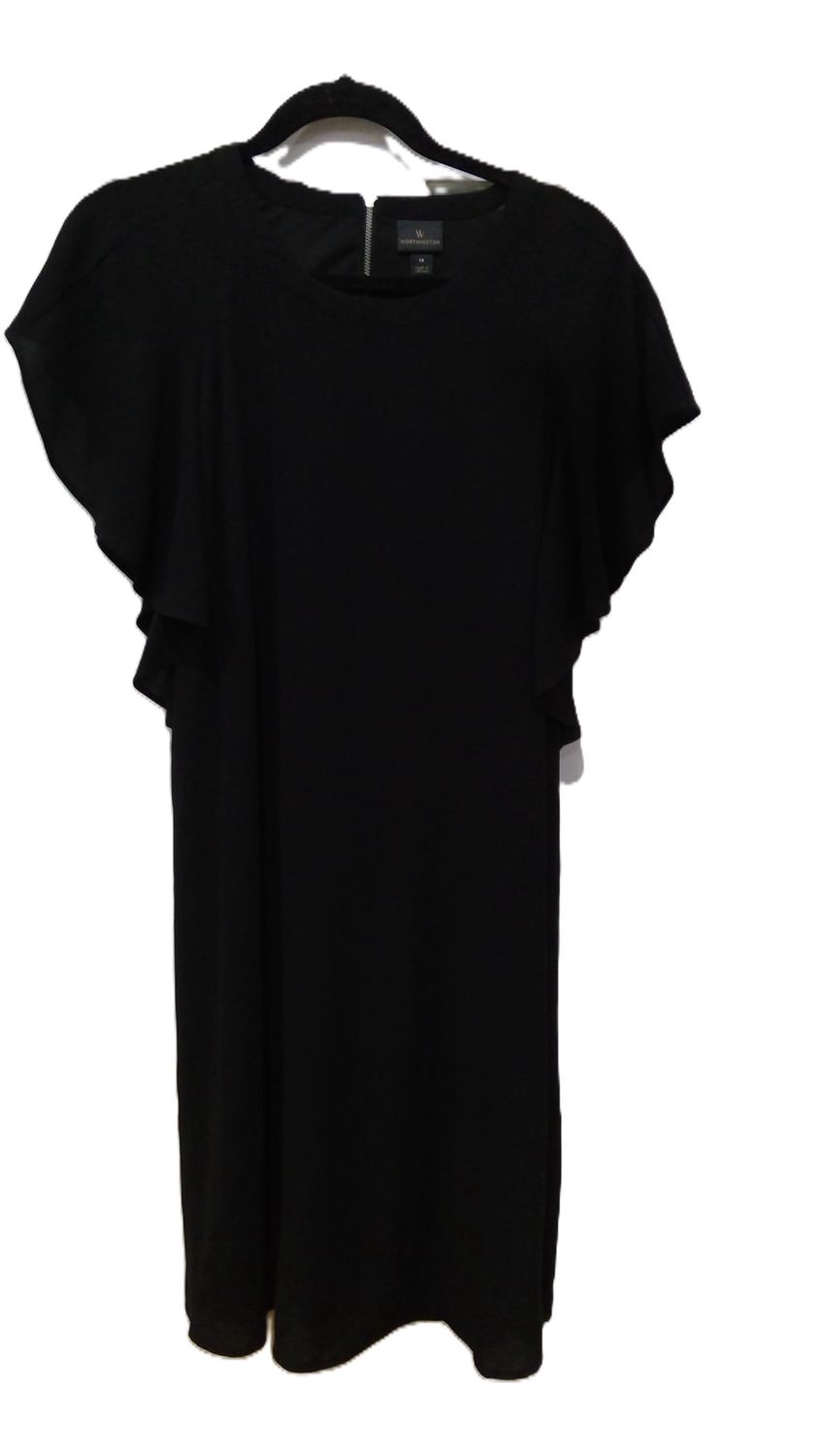 Worthington Black Ruffle Sleeve Dress Size 14