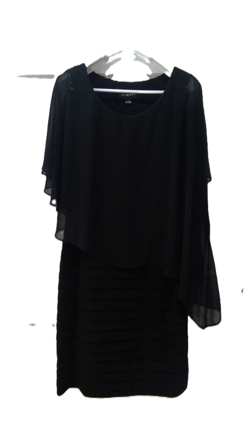 Scarlett Black Chiffon Tiered Dress Size 12
