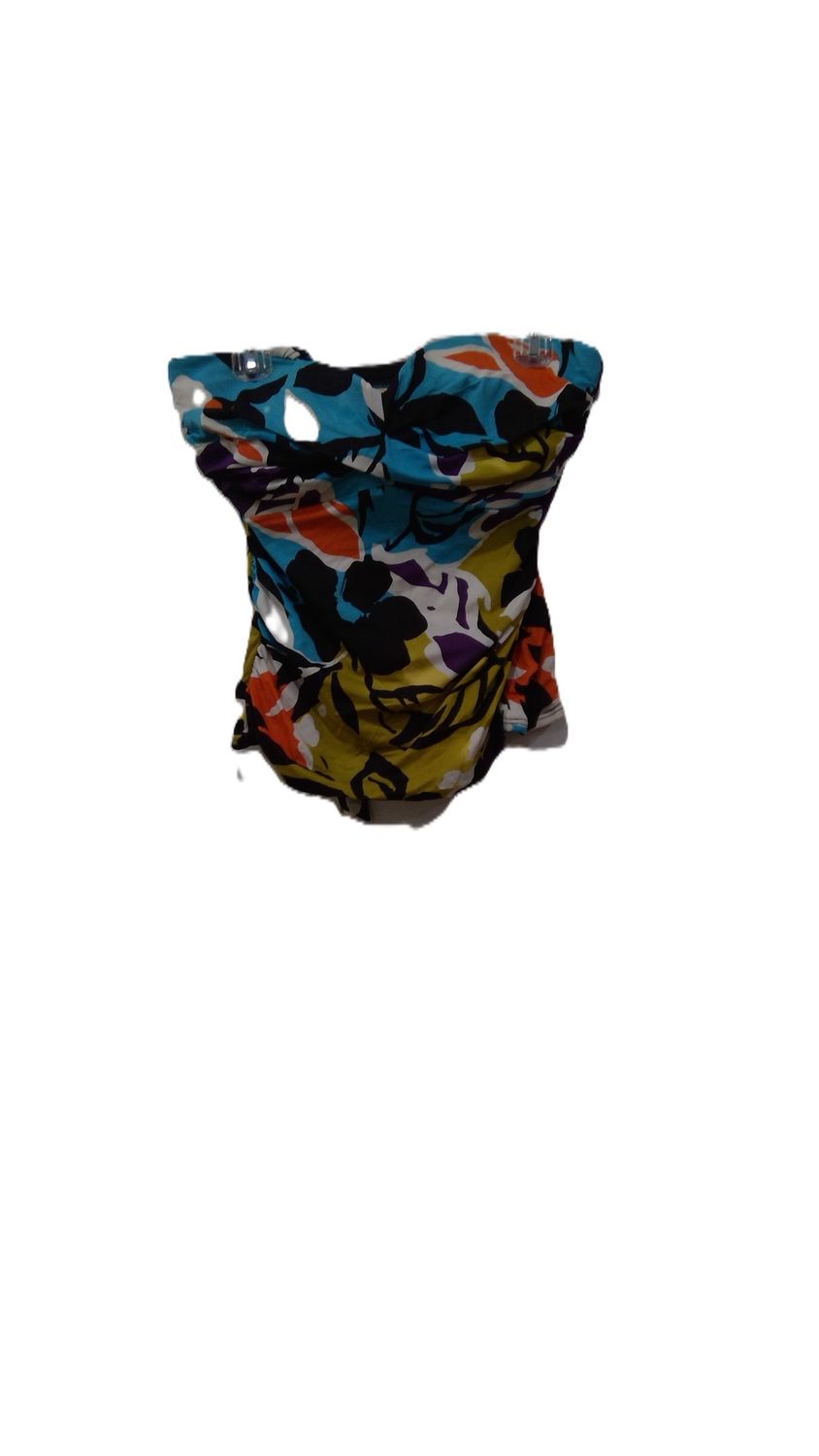 Ann  Cole Colorful Strapless Takini Top Size 10 d