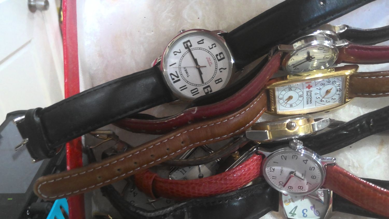 Box of vintage watches