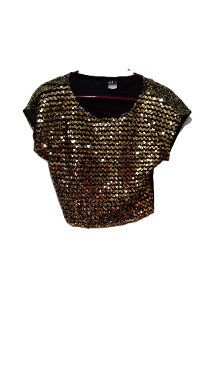 Rio Black And Gold Sequin Top  s