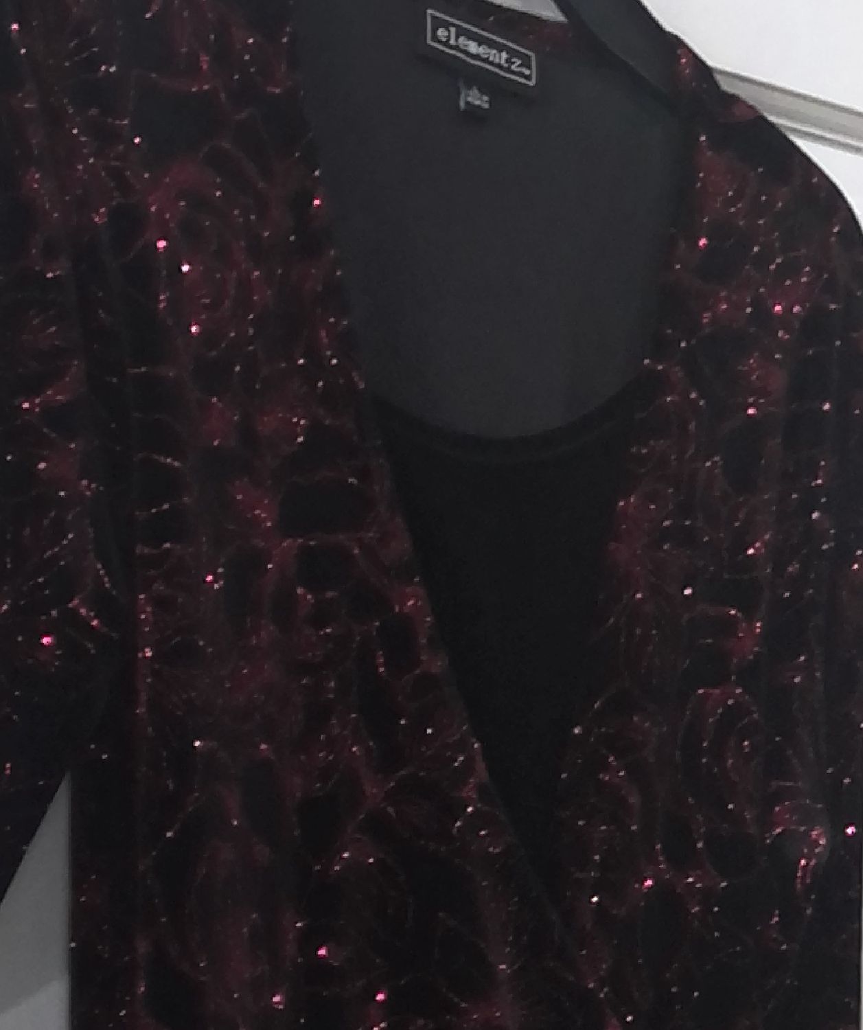 Elementz Pant Suit Velvet with Rose Pattern Size Large