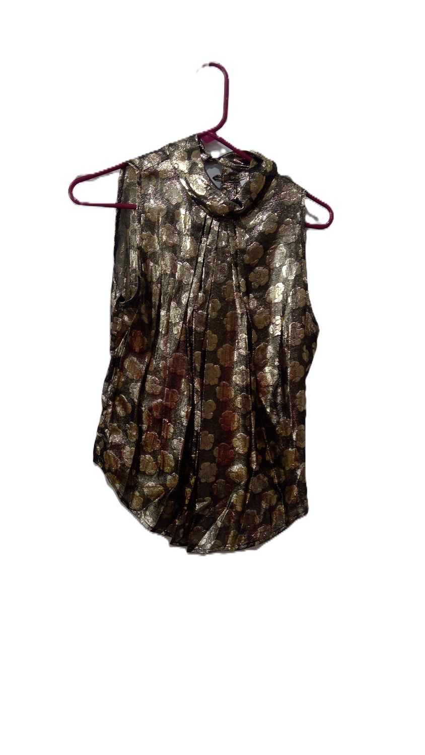 Nicola Metallic Gold Foil Blouse Size  8
