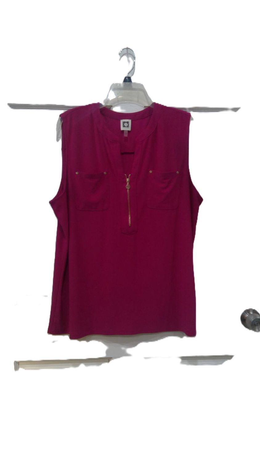 Anne Klein Magenta Sleeveless Blouse Size xl