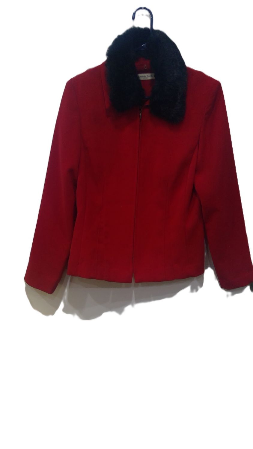 Amanda Smith Red Jacket Zipper Front Size  12