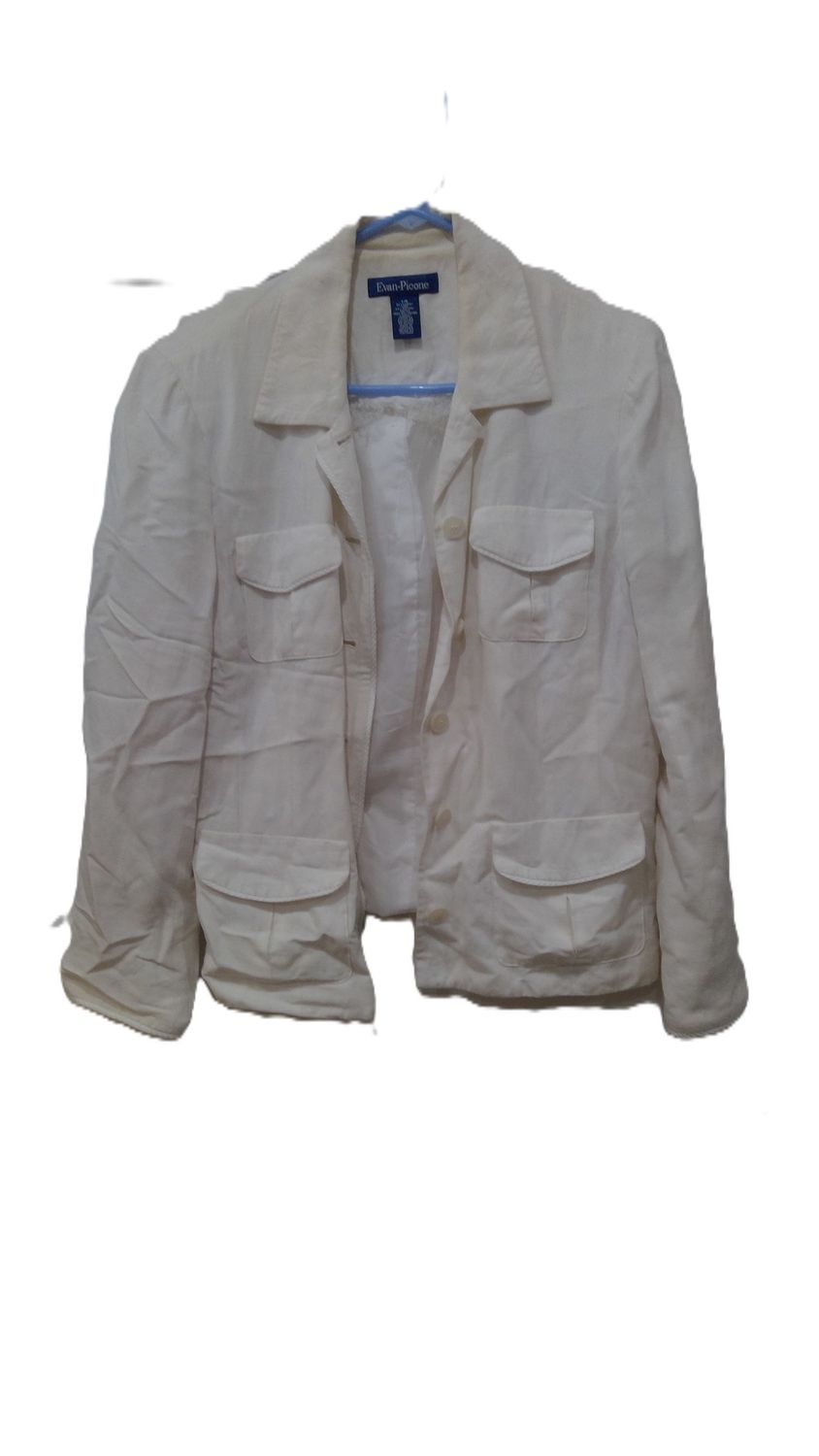 Evan Picone Off White Linen Jacket Size 14