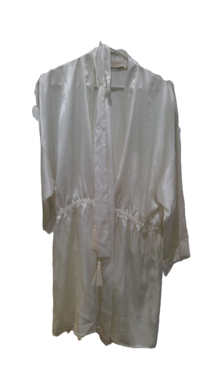 Victoria Secrets Bridal Robe In Cream Satin Size  ps
