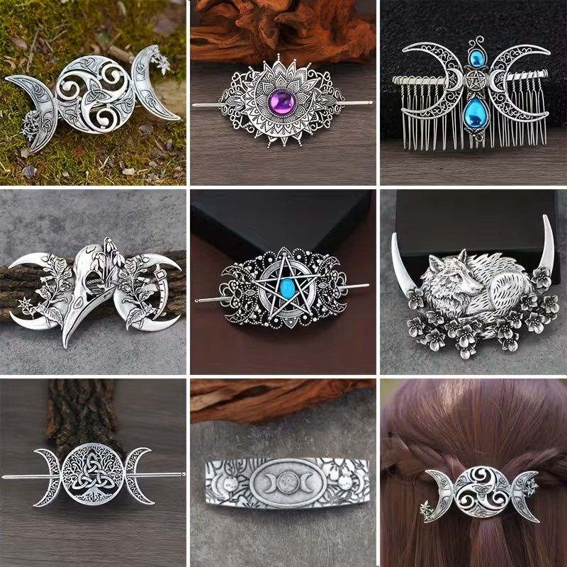 Hair pins Vintage Viking Hairpins Celtic Hair Additions Mystical Fairy Headdress