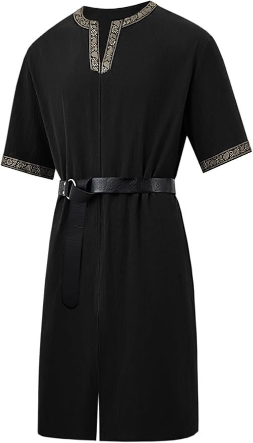 Men's Medieval Tunic Men's Medieval Tunic, Colour: Black, Size: XL