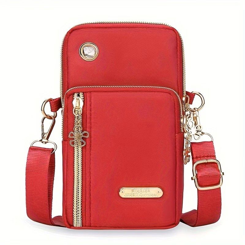 Unisex Adjustable Crossbody Wrist Bag, Colour: red