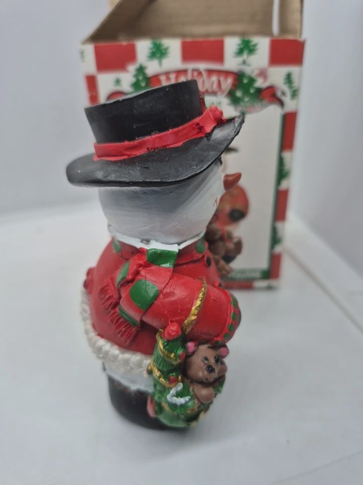 Vintage Holiday Collection Holiday Dough Snowman Figurine Perfect Condition Brand New In Box