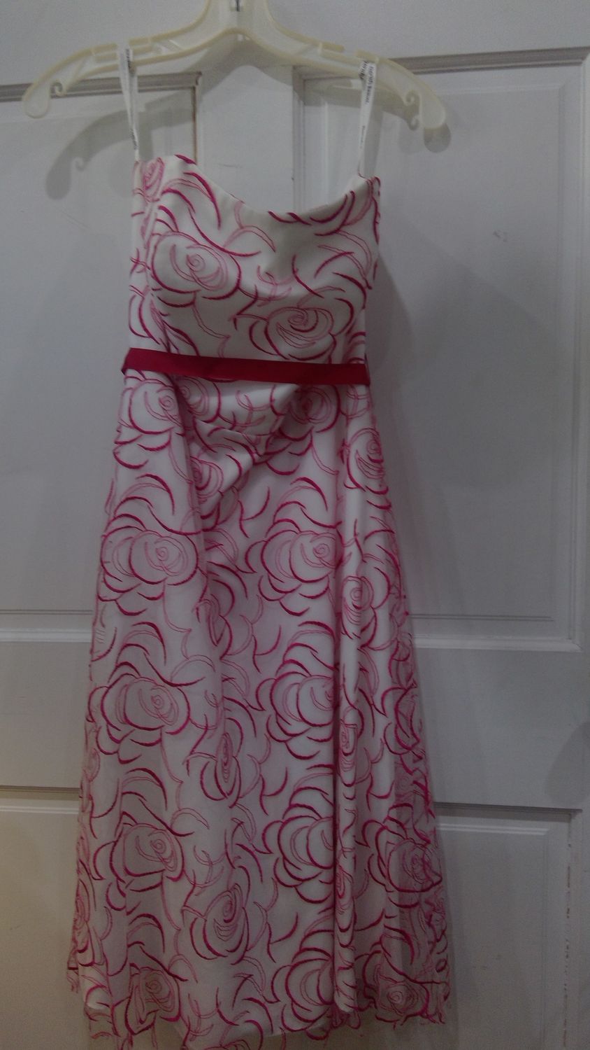 Red &amp; White Floral Prom Dress sz 10