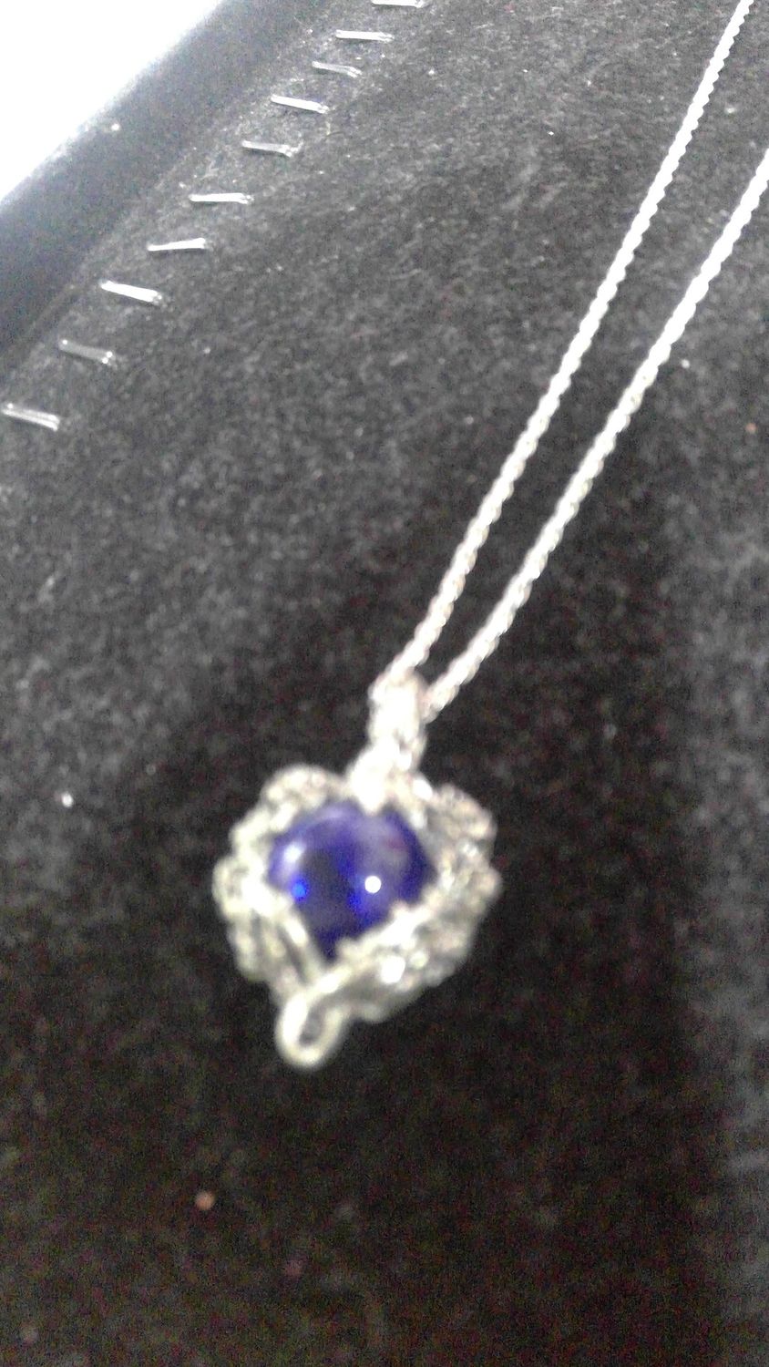 Rose Medieval dark Sapphire color Necklace