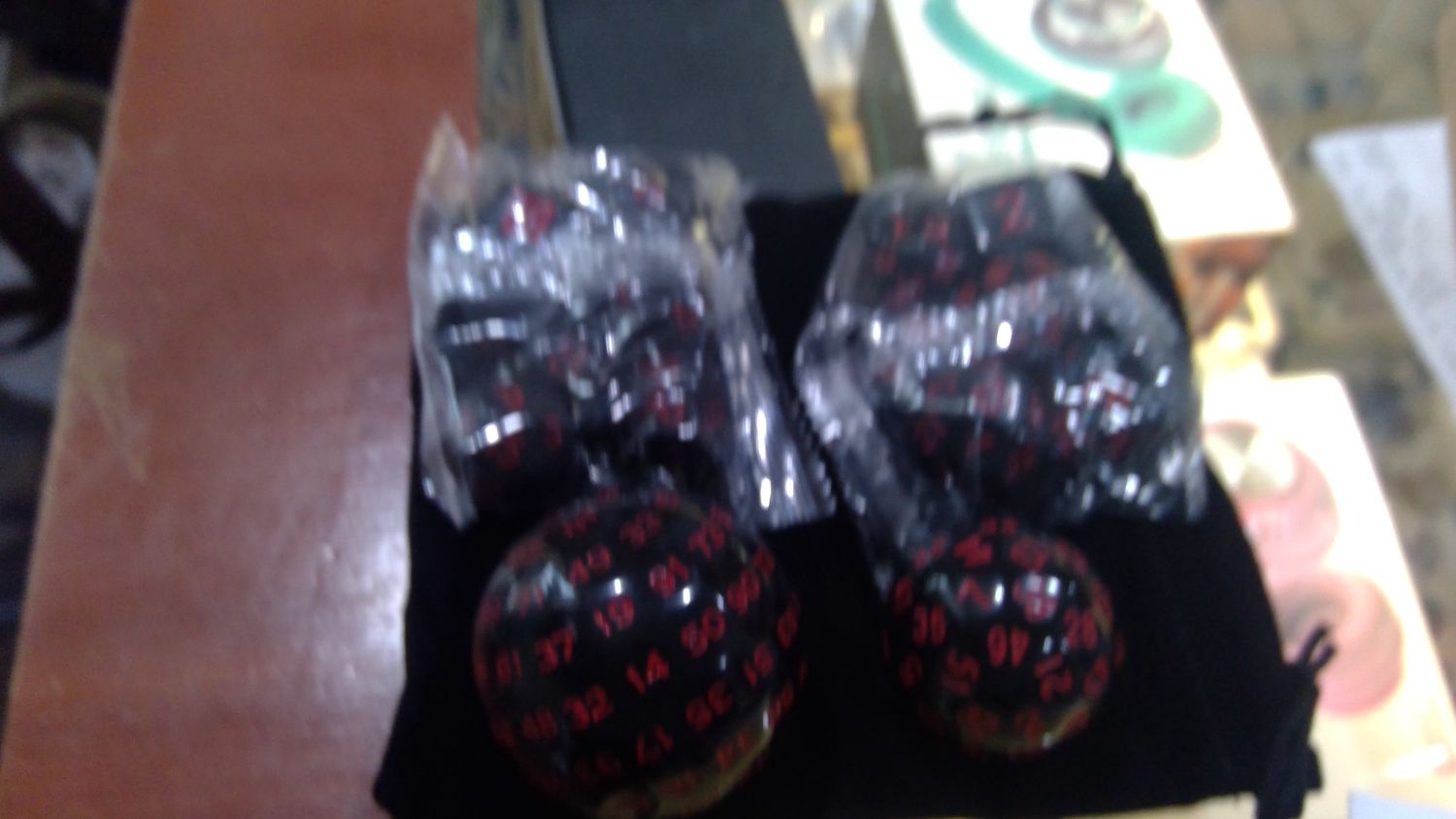 Set of D &amp; D Dice 5 PC Black and Red