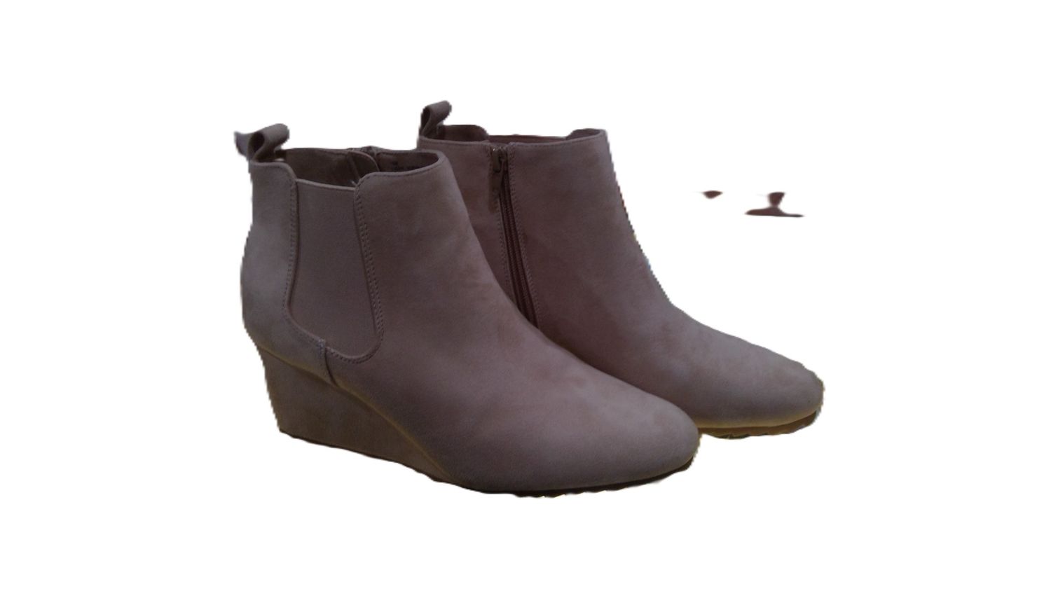 Women's Beige Faux Suede 1/4 Boots Size 10