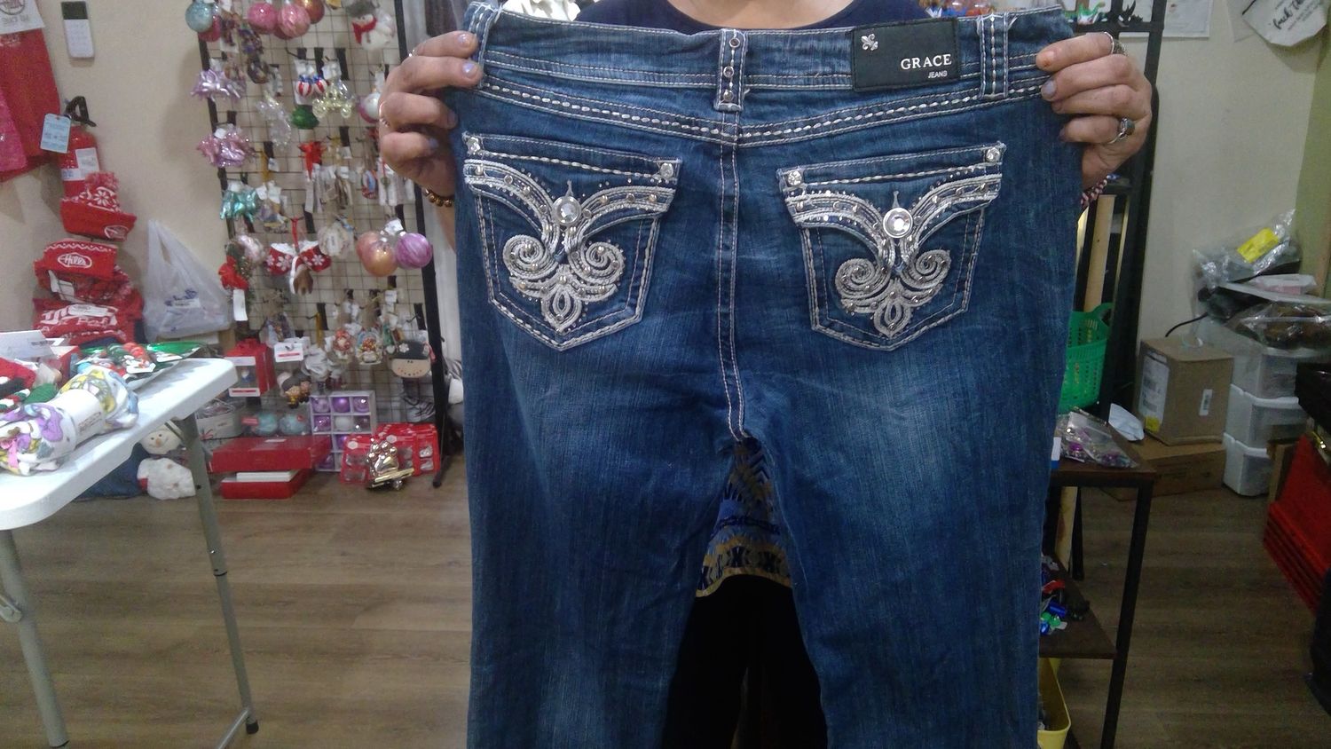 Jeans With Rhinestones Size 13 M