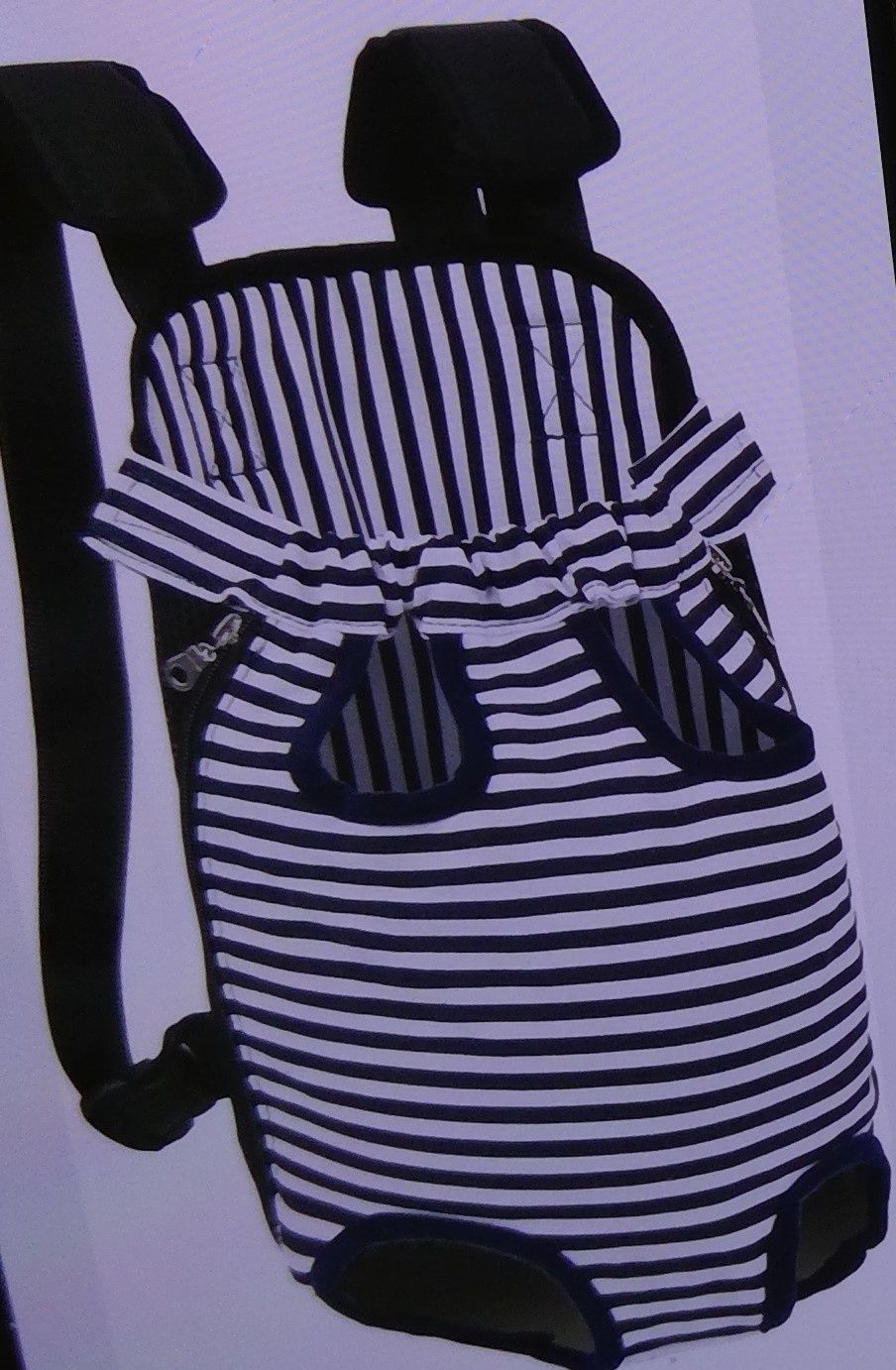 Pet Carrier backpack Blue and white stripped
