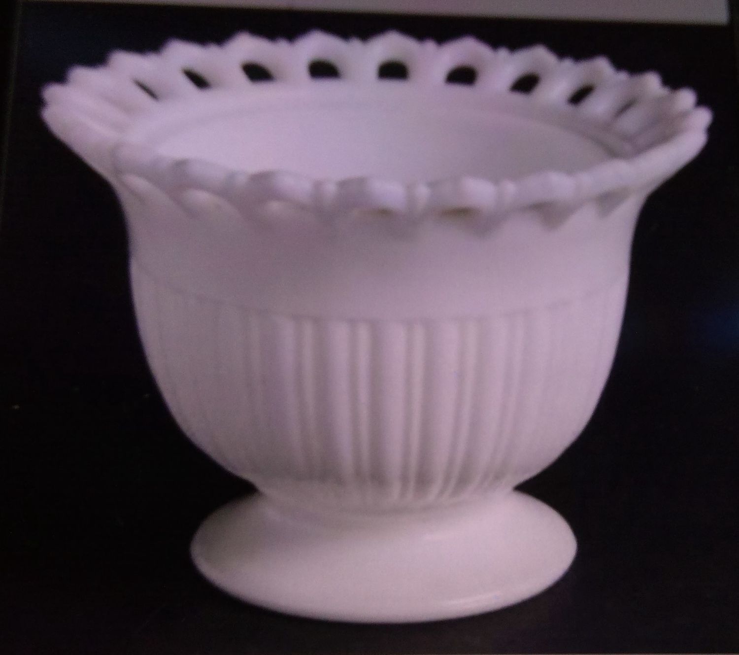Milk Glass Footed Dish Without a Lid
