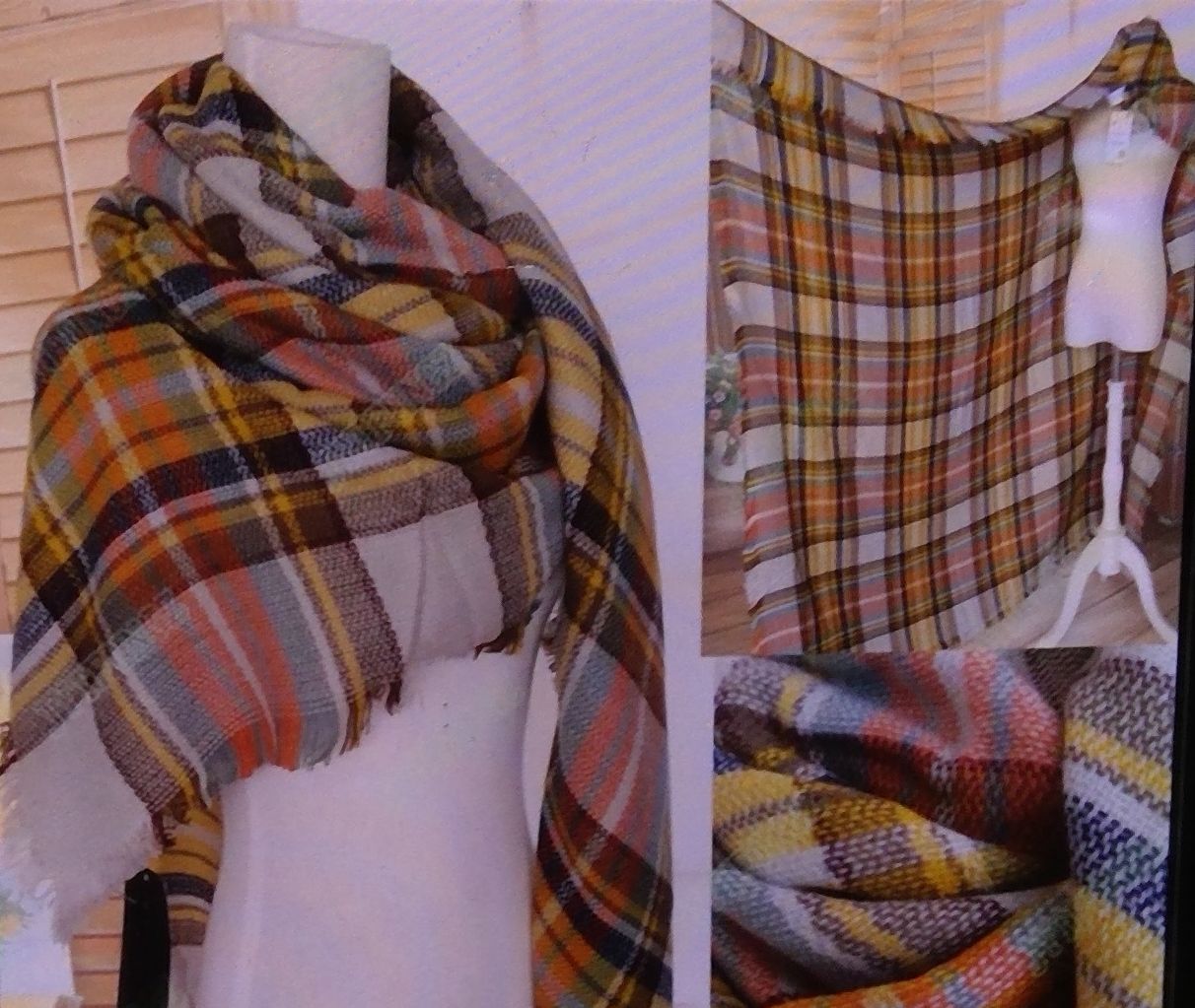 Ruggine oversized Blanket scarf Yellow Plaid Ruggine oversized Blanket scarf Yellow Plaid